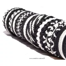 9921005 Bracelet coton noir et blanc