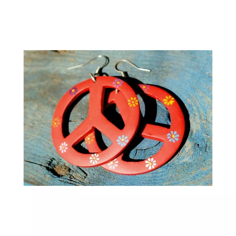 9920196 Boucles d'oreilles "peace and love"