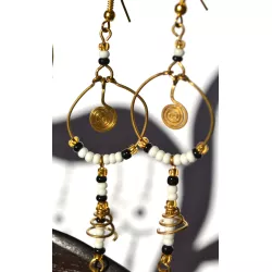 24951 Boucles d'oreille métal et perle