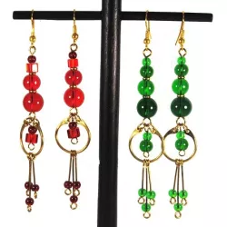 21326 Boucles d'oreille métal et perle