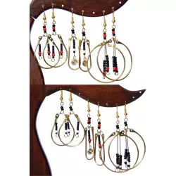 21406 Boucles d'oreille métal et perles