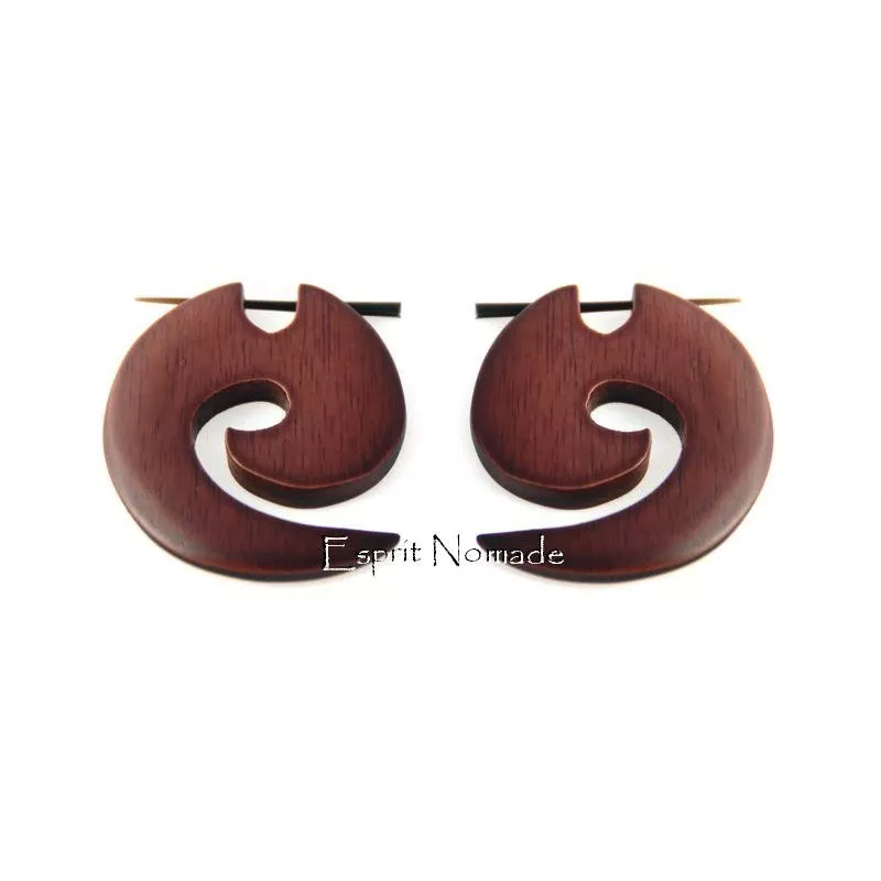 9920302 Boucles d'oreille bois