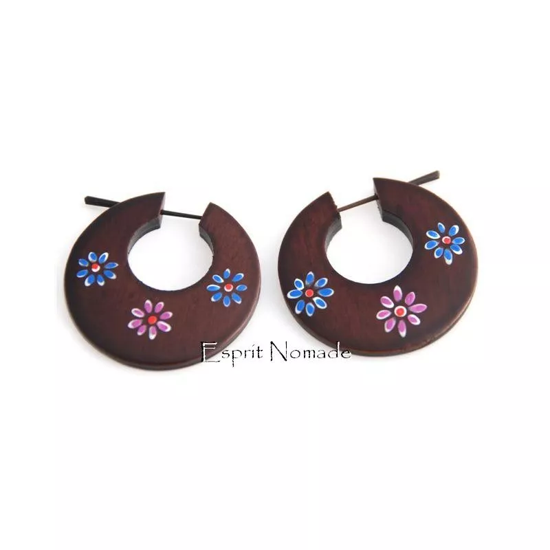 9920308 Boucles d'oreille bois