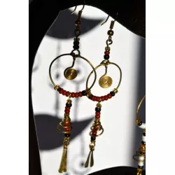 24951 Boucles d'oreille métal et perle