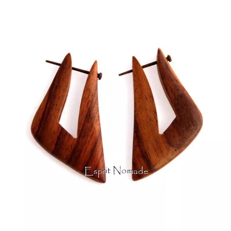 9920310 Boucles d'oreille bois