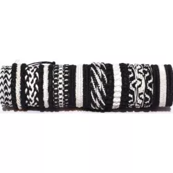 9921005 Bracelet coton noir et blanc