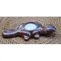 9961463 Bougeoir Gecko 19 cm terra cotta