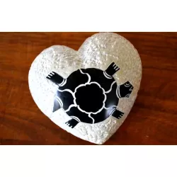 80374T Coeur pierre scratchée tortue 5 cm